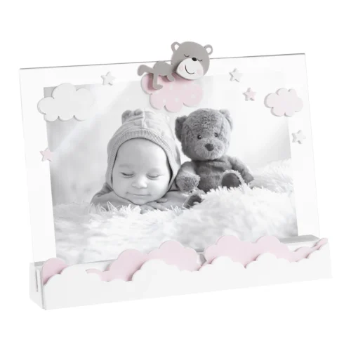 Cornice portafoto in MDF 13 x 18 cm rosa