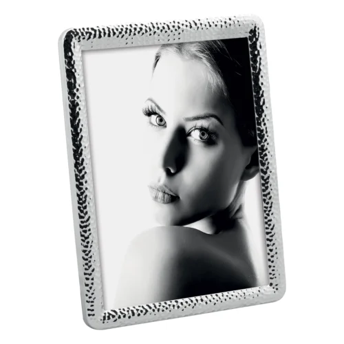 Cornice portafoto in metallo lucido 13 x 18 cm argento - cromo