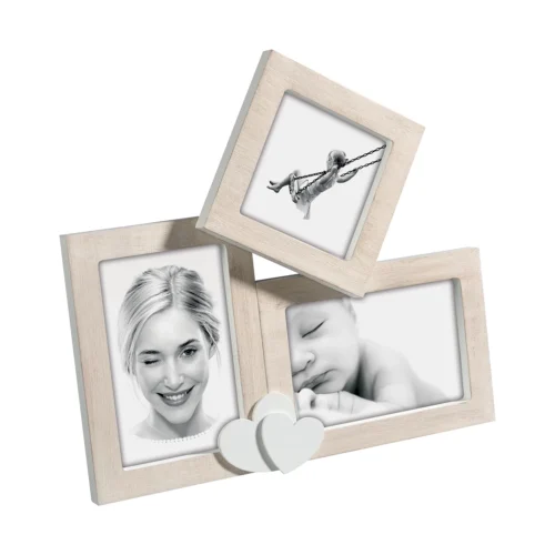 Cornice multipla portafoto triplo in legno