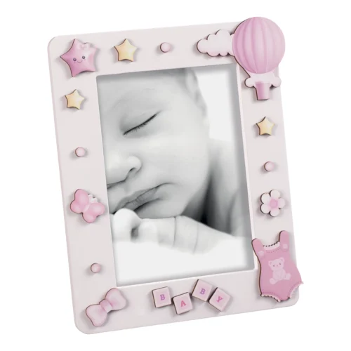 Cornice portafoto in MDF 13 x 18 cm rosa