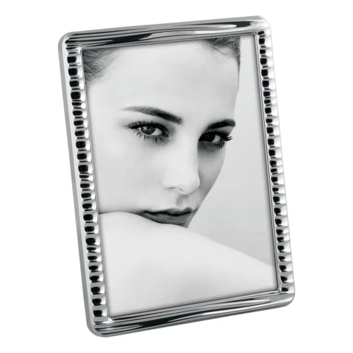Cornice portafoto in metallo lucido 13 x 18 cm argento - cromo