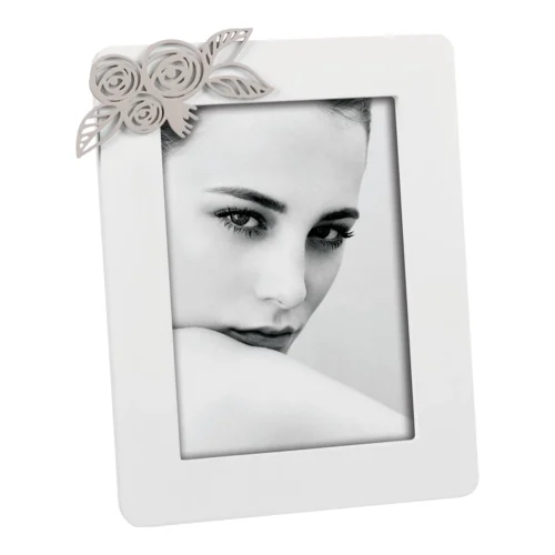 Cornice portafoto in MDF laccato 13 x 18 cm bianco
