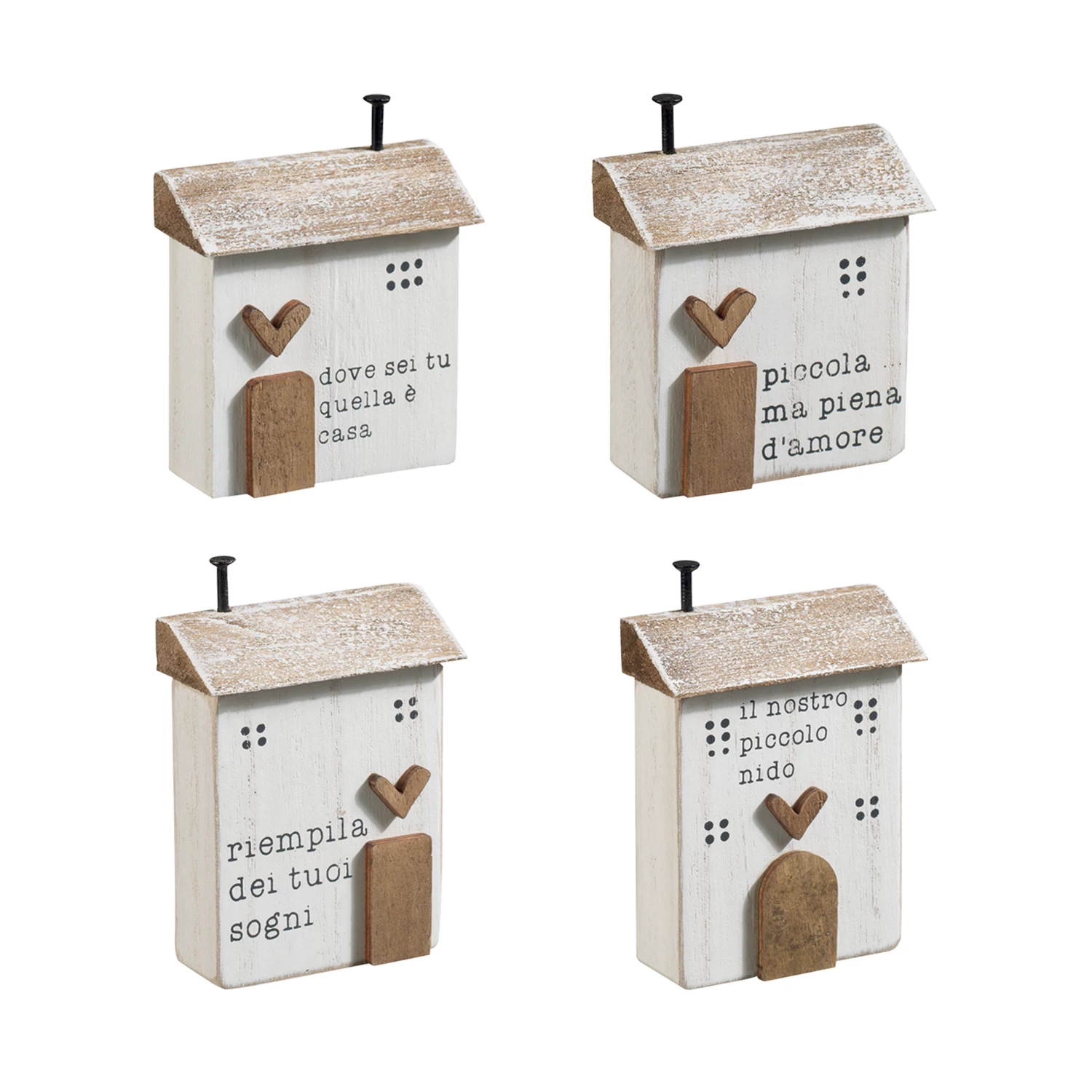 Set di 4 casette in legno