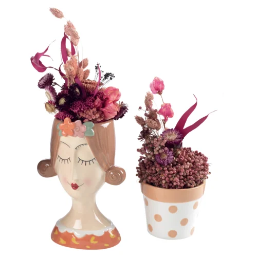 Set 2 vasi in ceramica H. 24 cm