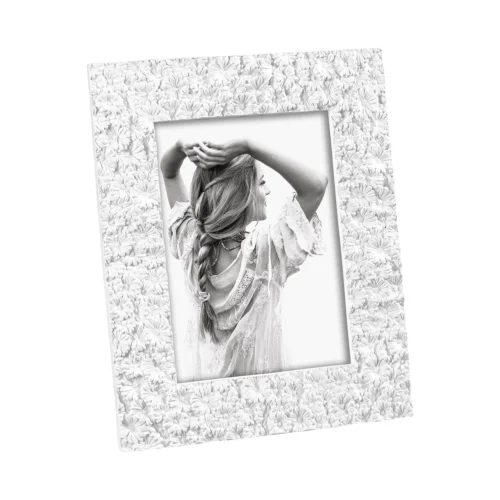 Portafoto in resina 13 x 18 cm bianco