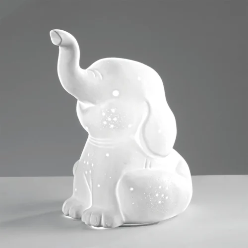 Lampada elefante in porcellana da tavolo