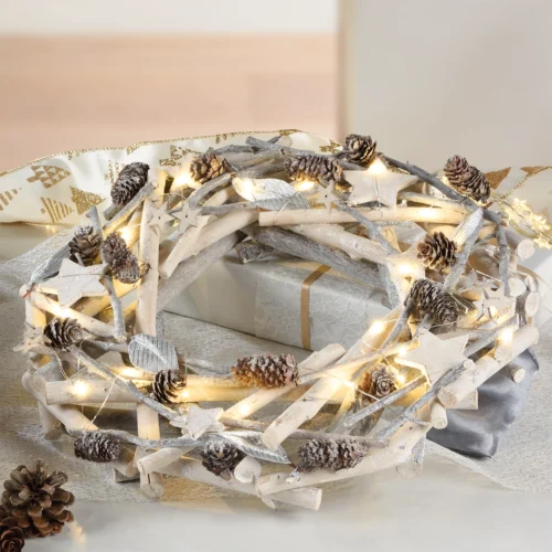 Ghirlanda LED ⌀ 38 cm elementi naturali
