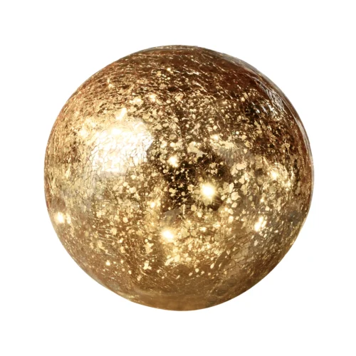 Palla LED ⌀ 15 cm sfera in vetro craquele' - ⌀ 15 cm oro