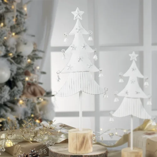 Albero H. 46 cm abete in metallo bianco
