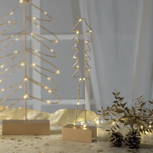 Decorazione LED abete in metallo H. 40 cm