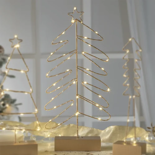 Decorazione LED abete in metallo H. 50 cm