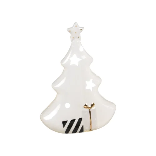 Abete LED H. 12,8 cm in ceramica nero