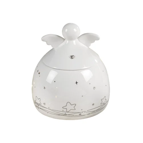 Barattolo angelo in ceramica H. 10,5 cm