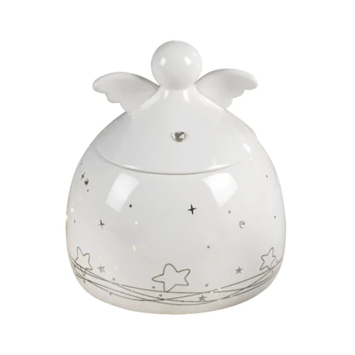 Barattolo angelo in ceramica H. 13,5 cm