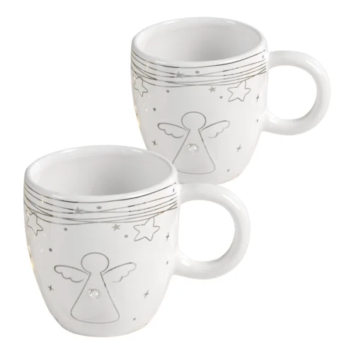 Set di 2 mug angelo in ceramica
