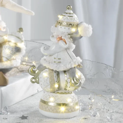 Santa claus LED in resina beige