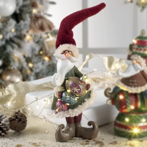 Santa claus LED H. 32 cm in resina