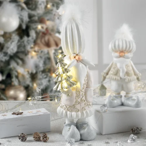 Santa claus LED con albero in resina