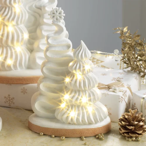 Albero LED H. 23 cm decorazione alberi meringa