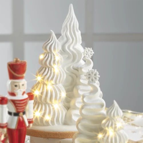 Albero LED H. 28,5 cm decorazione alberi meringa