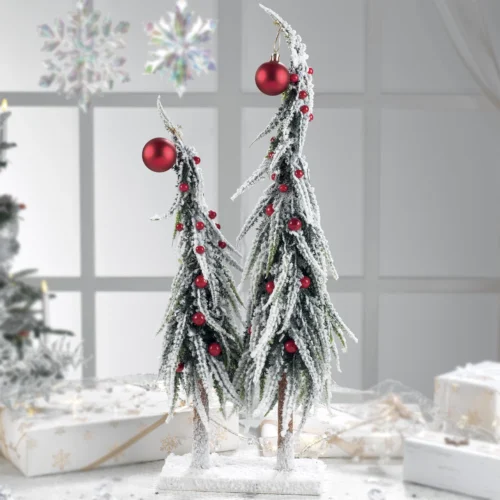 Decorazione composizione di due abeti