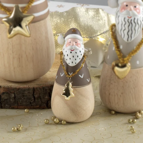 Santa claus H. 12,5 cm in ceramica