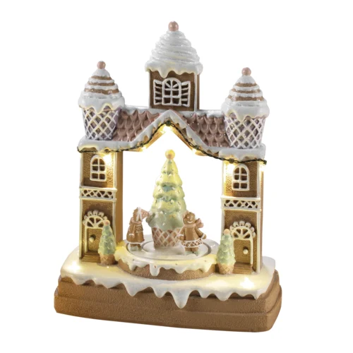 Carillon LED castello in resina H. 26,5 cm