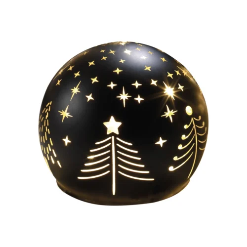 Palla LED in vetro nero ⌀ 12 cm