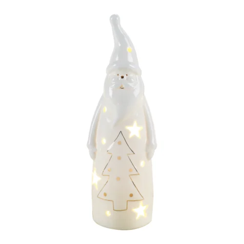 Santa Claus LED in porcellana lucida H. 26 cm