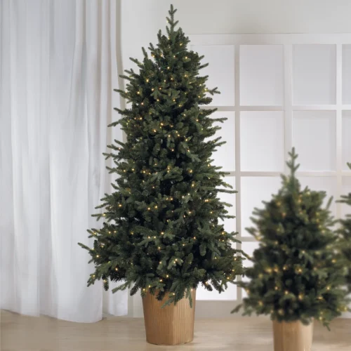 Abete LED H. 210 cm con vaso albero di natale