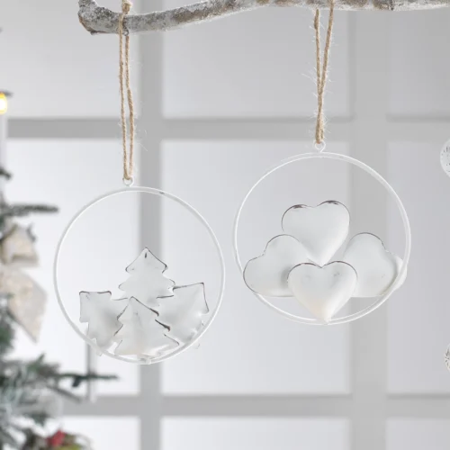 Set 4 decorazioni in metallo ⌀ 10 cm
