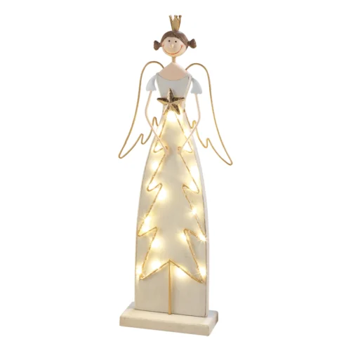 Angelo LED in legno H. 35,5 cm