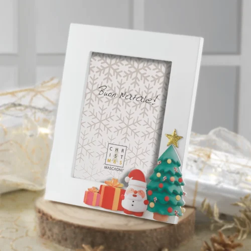 Portafoto babbo natale in MDF laccato 13 x 18 cm