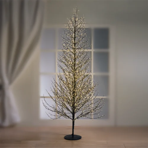 Albero con 3000 luci flash a LED H. 210 cm