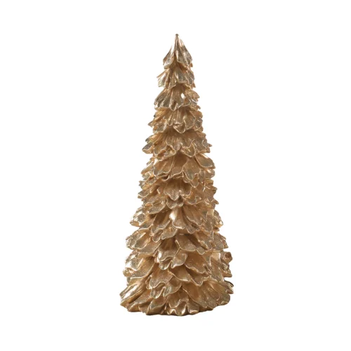 Abete H. 31 cm foglia oro in resina