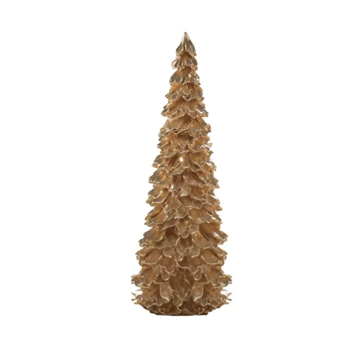 Abete H. 46,5 cm foglia oro in resina