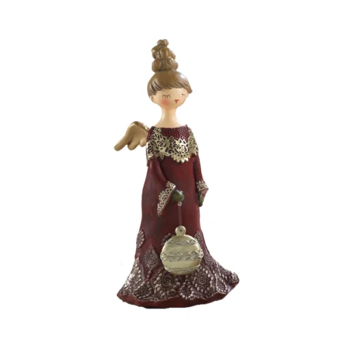 Angelo in resina con palla H. 29,5 cm