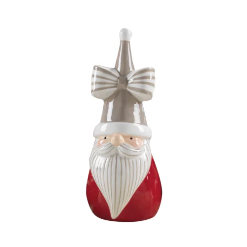 Santa claus H. 22,5 cm decorazione babbo natale in ceramica