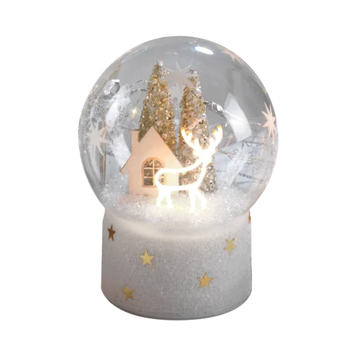 Palla LED con base girevole ⌀ 12 cm renna con movimento rotante