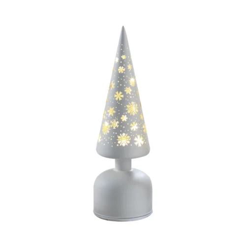 Abete LED con base girevole H. 31 cm in vetro con movimento rotante