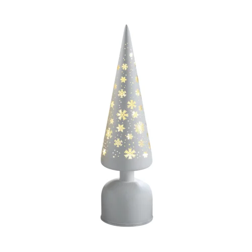 Abete LED con base girevole H. 36 cm in vetro con movimento rotante