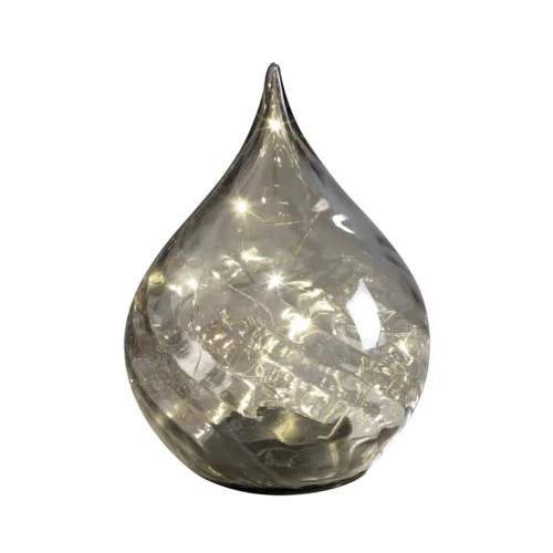 Ampolla LED H. 21 cm decorazione a goccia in vetro