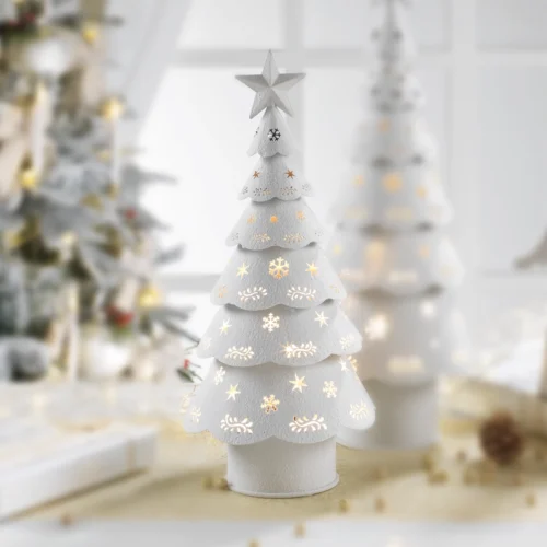 Abete LED H. 41,5 cm in metallo con luce