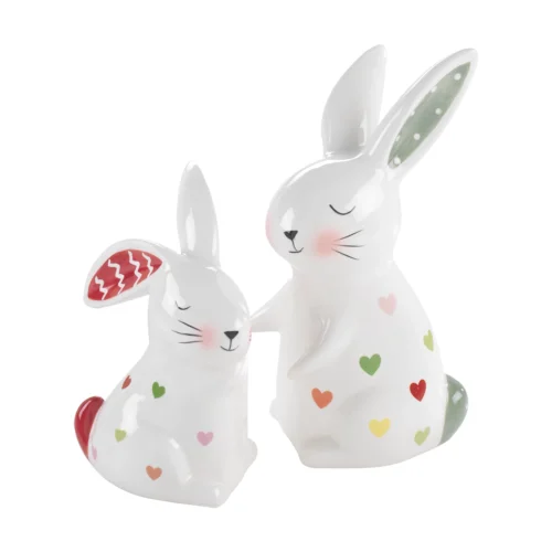 Coppia coniglietti H. 19,5 cm