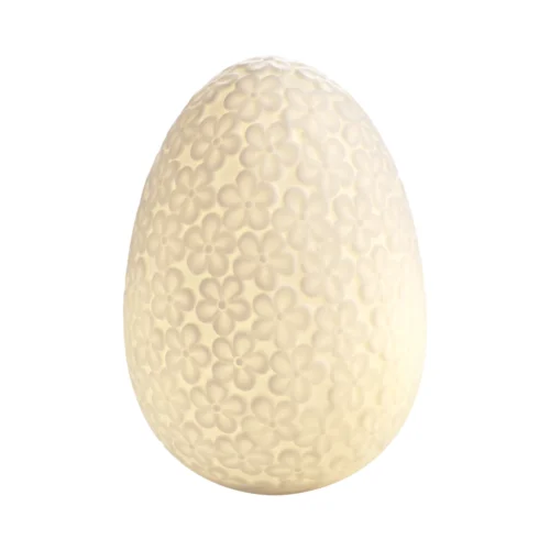 Uovo con LED H. 12,6 cm in porcellana