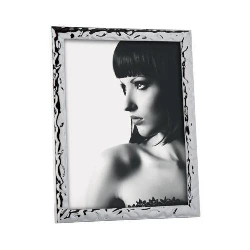 Cornice portafoto in metallo lucido 13 x 18 cm argento - cromo