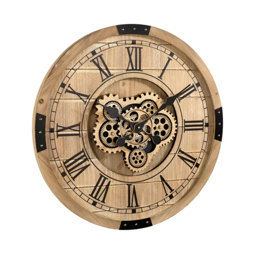 Orologio in metallo e legno ⌀ 60 cm