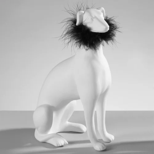 Figura levriero H. 30,5 cm in ceramica