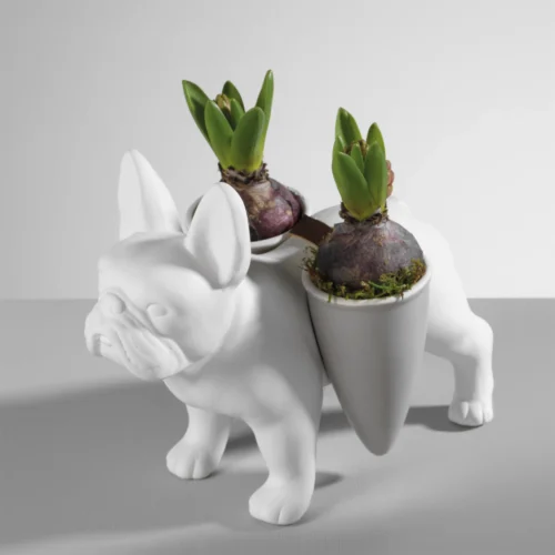 Figura bulldog in ceramica H. 19,9 cm