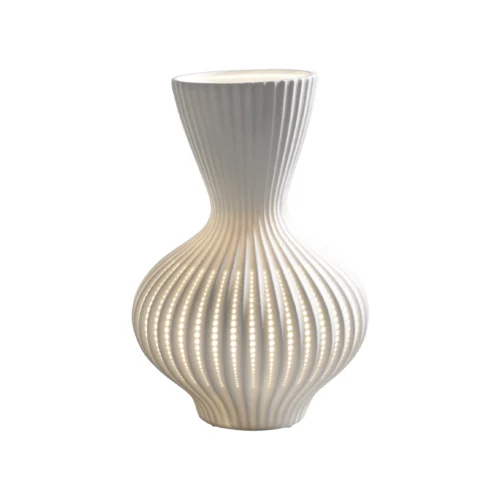Lampada H. 29,5 cm da tavolo in porcellana